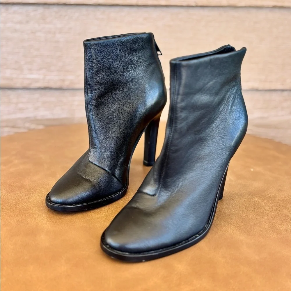 Joie Black Leather High-Heel Ankle Booties Sz 6.5/7